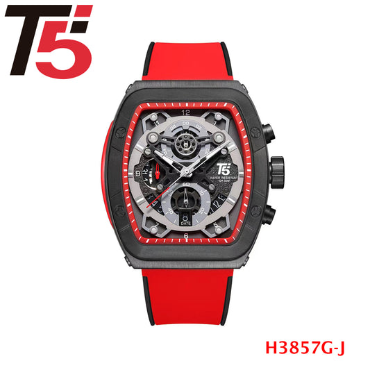 Reloj Rojo de Goma para Caballero