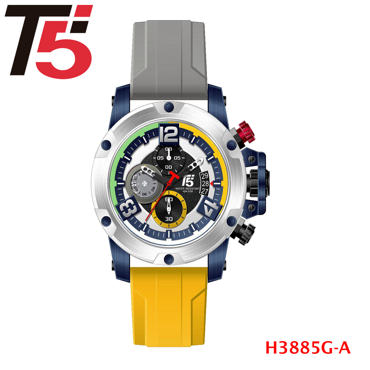 RELOJ AMARILLO DEPORTIVO PULSO DE GOMA