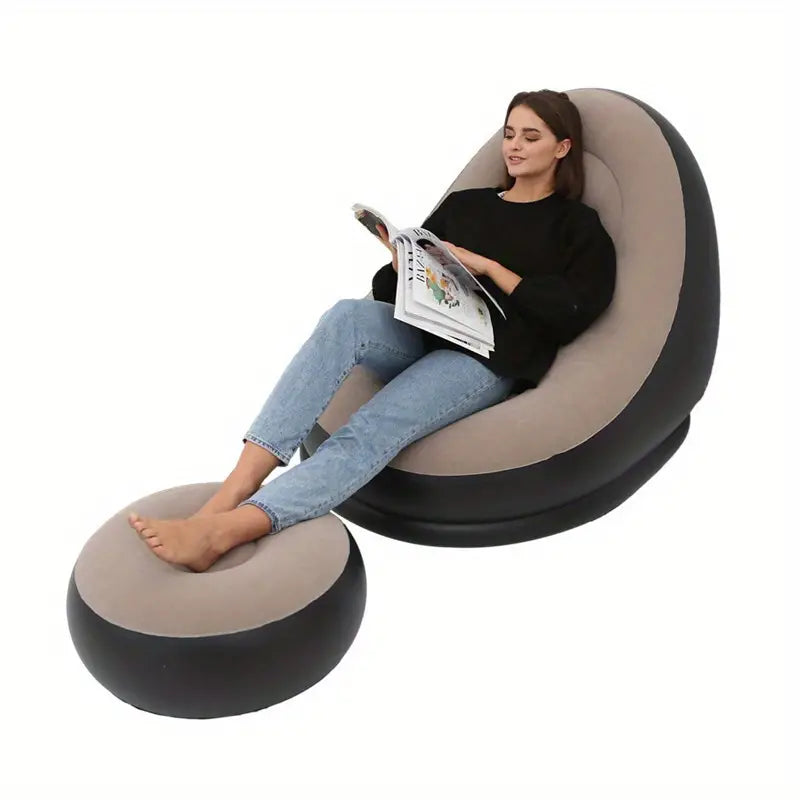 Sillón Inflable con Reposapies Puff