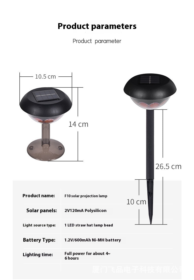 Lámpara Proyector Solar para Jardín y Patio Exterior